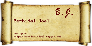 Berhidai Joel névjegykártya